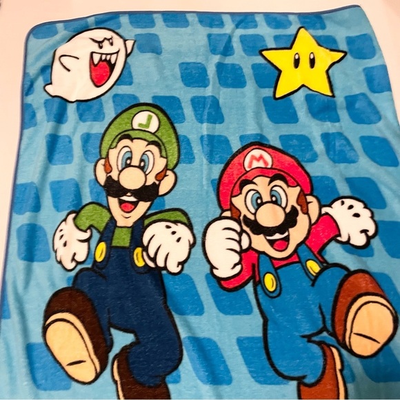 2013 Nintendo Super Mario Kids Blanket 60" x 45" - Picture 12 of 16
